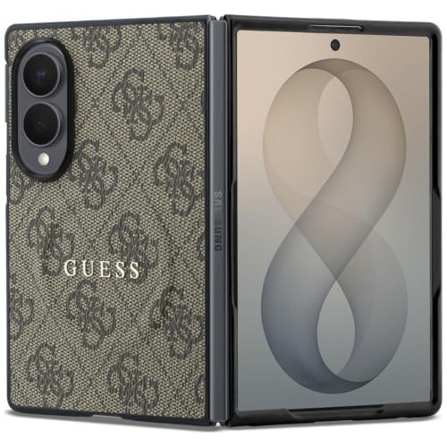 Image of CG MOBILE Guess [Official Licensed], Protective Case Designed for Galaxy Z Fold 8 | Magnetic System| 4G PU Leather Case with Classic Logo - Brown
