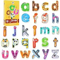 Magnetic Letters,Large Size Fridge Magnets for Kids,Alphabet abc Magnets for Refrigerator, Capital Animal Toys, Lowercase letters Spelling Learning Games Toys for Toddler（Lower Case Letter）