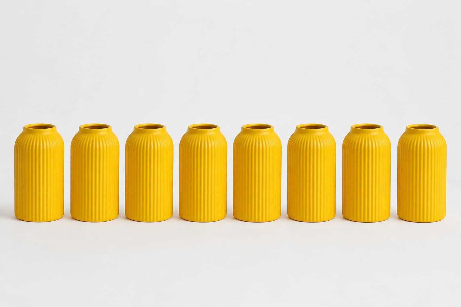Decor with Sara Modern Design Round Ceramic 6 Inch Yellow Small Size Pipe Flower Vase for Home Office & Table Decor-6 Inch-image-10