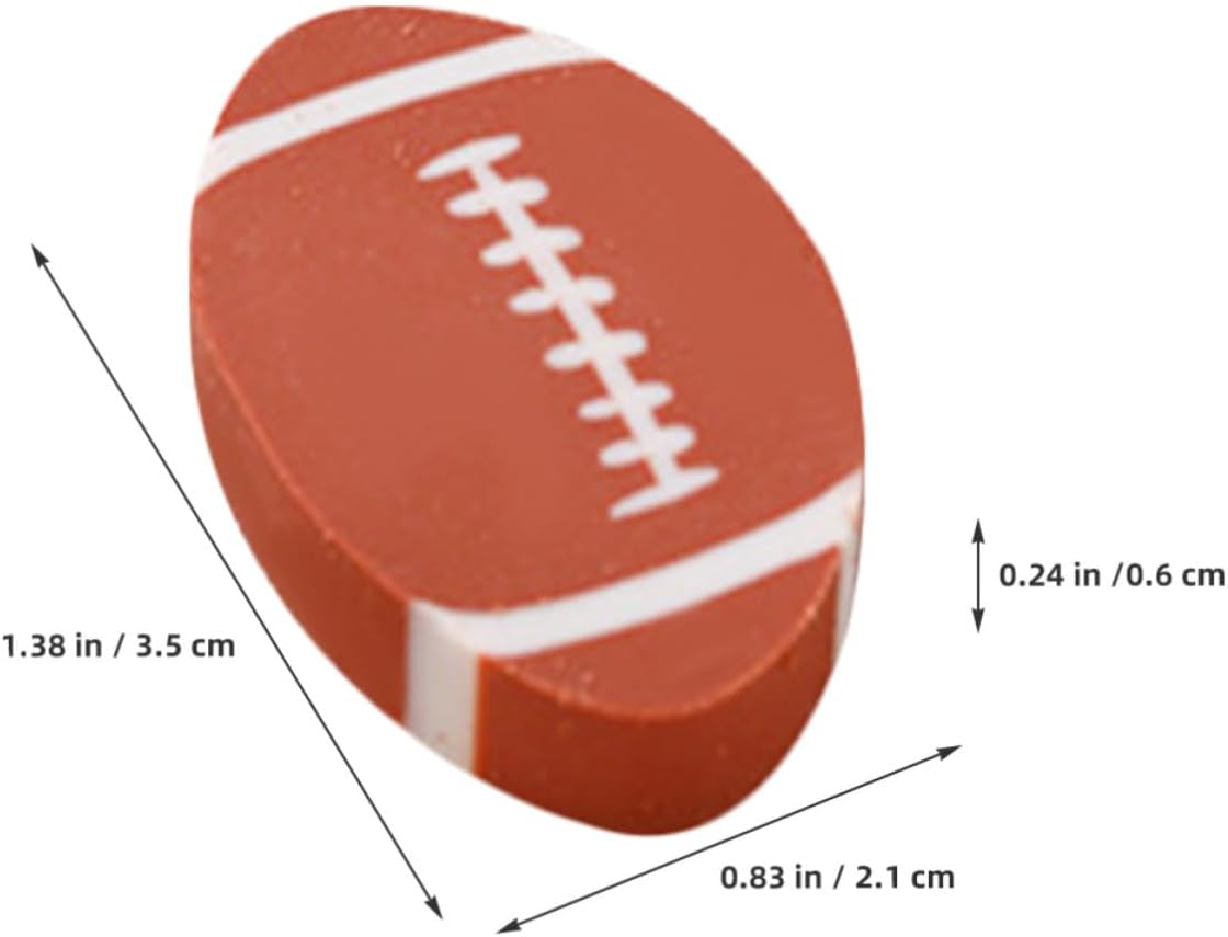 100pcs Rugby Erasers Brown TPR Creative Pencil Erasers for Drawing