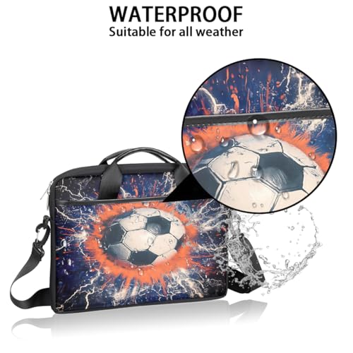 Bolso para portátil con diseño balón de fútbol vintage 15 pulg miniatura 3