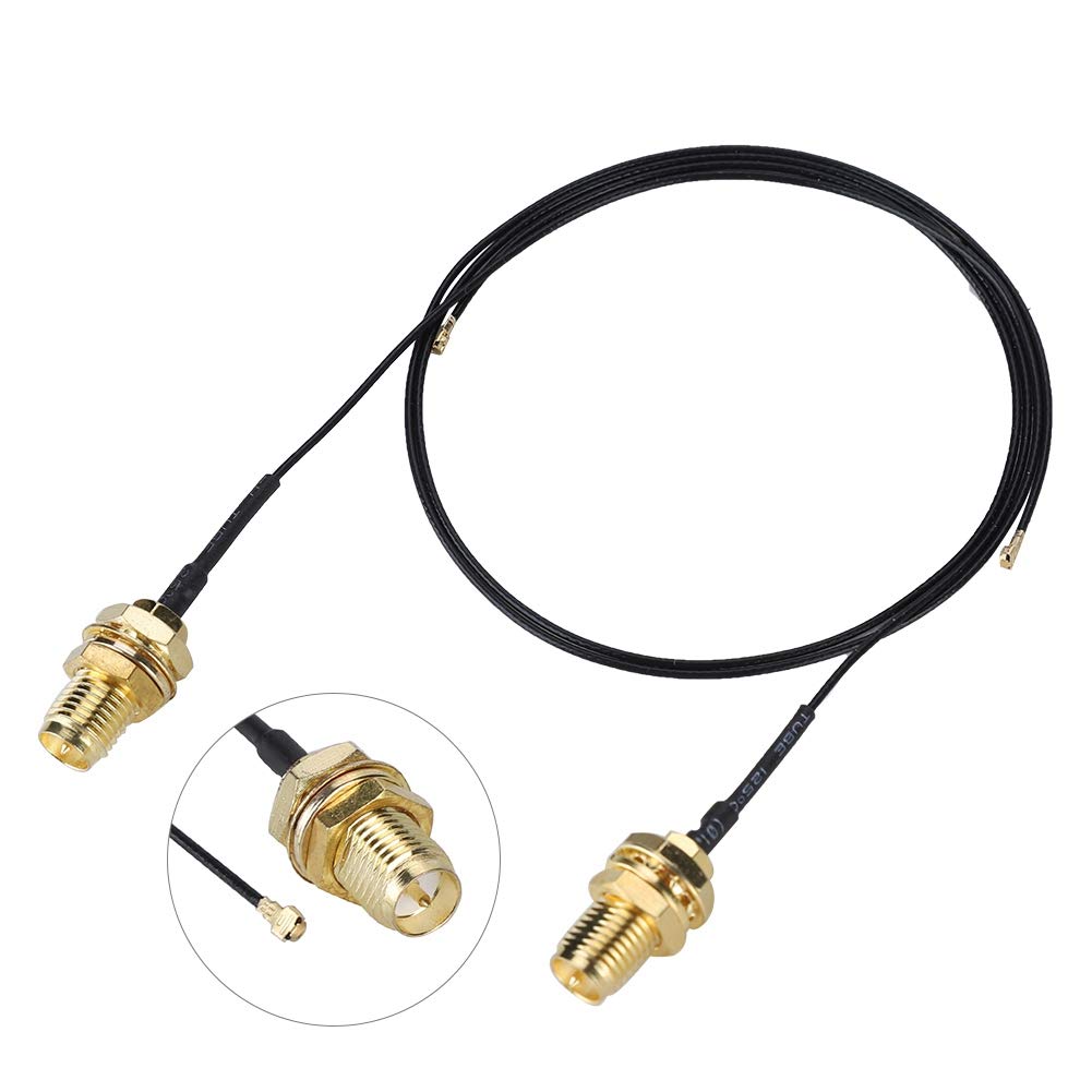 RiToEasysports WiFi Antenna Extension Cable High Gain RPSMA NGFF M. 2 Connector Cord for Wireless Card, 2Pcs Antenna Line for 7265/31607/EM7355, MU736, Applicable Scene: Connecting External