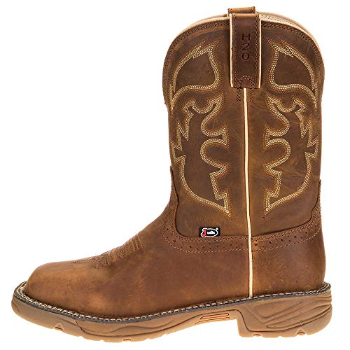 Justin Boot Company Men's Stampede Rush Rust 11" Rust Maldova Top Soft Toe Work Boot Brown3
