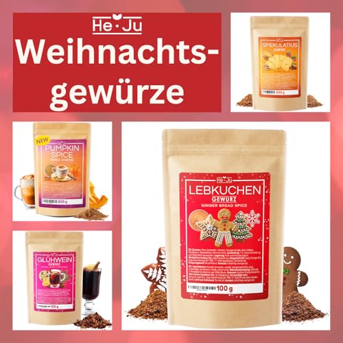 He-Ju Spekulatiusgewürz 200g, vegan und glutenfrei und ohne Zuckerzusatz, köstliche Spekulatius Gewürzmischung, ideal für Weihnachtsgebäck und Desserts