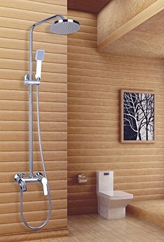 Robinet mitigeur douche baignoire mural avec pommeau douche pluie 20,3 cm