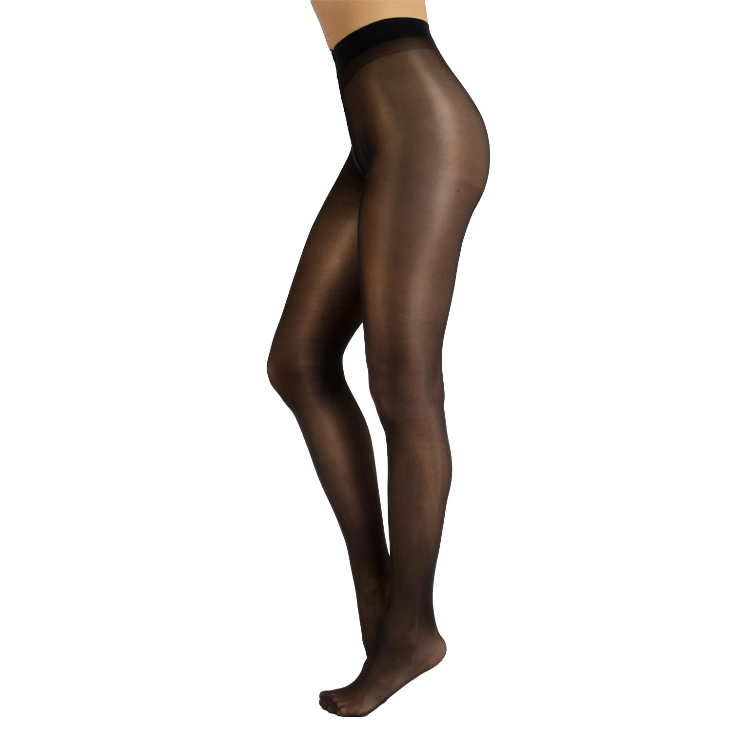 CALZITALY Glossy Tights, Oily Shiny Pantyhose, Shimmery Silky, Sheer tights, Nude Tights 40 DEN, Black, Blue, Lillac | MADE IN ITALY (M, Back)