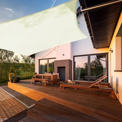 HAIKUS Voile d'ombrage Imperméable Carré 4x4m, Toile Ombrage PES Résistant à l'eau, Filet dombrage 4m Résistant 98% Protection Rayons UV pour Patio Jardin...