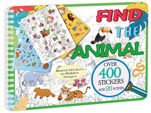 Kalysky Find the Animal Sticker Book for Kids Ages 4-8