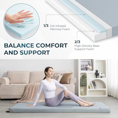 Kingfun-Memory-Foam-Camping-Sleeping-Pad-CertiPUR-US-Camping-Mattress-Waterproof-Roll-Up-Mattress-Guest-Bed-Thick-Floor-Sleeping-Mat-for-Car-Truck-Tent-for-Adults-with-Travel-Bag