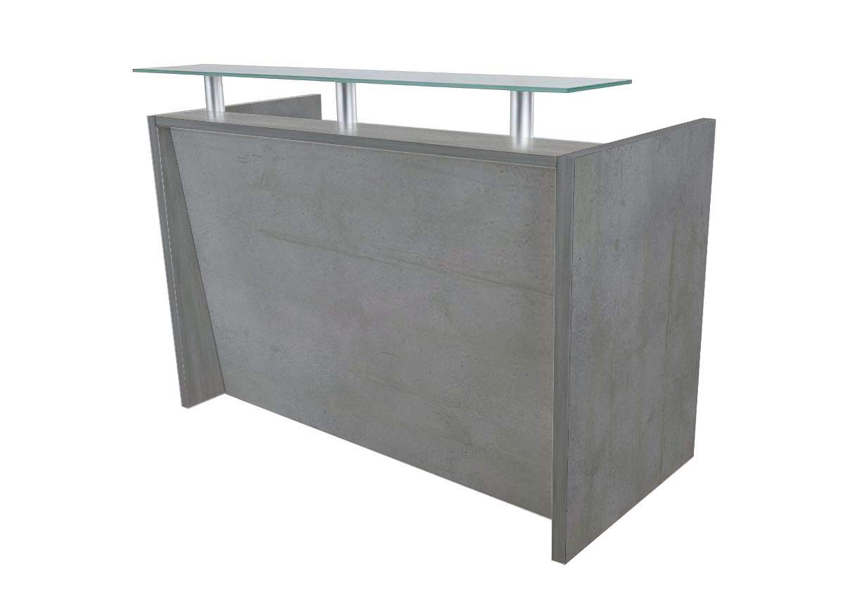Buy Mahmayi R06 Modern Reception Counter Desk with Floating Glass Top