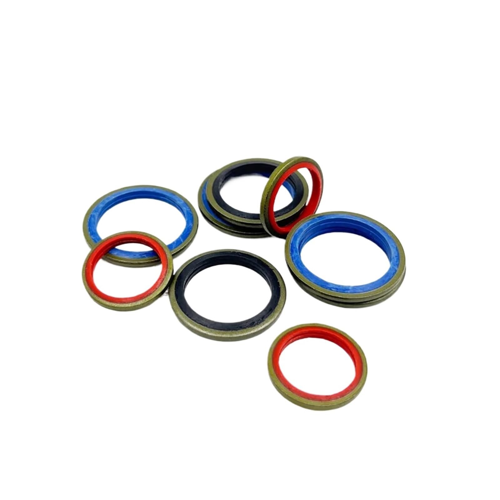245/100 piezas Junta de sellado de tubería de aceite de caucho hidráulico Kits surtidos de anillo de sello de metal NBR Junta de goma de anillo de sello de tubería de aceite(245pcs(1 set))