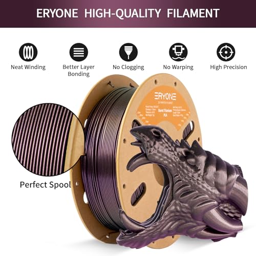 Image of ERYONE Burnt Titanium PLA Filament 3D Printer PLA Filament 1.75mm + /- 0.03mm, Glitter PLA Filament 1KG Cardboard Spool(2.2LBS), Red