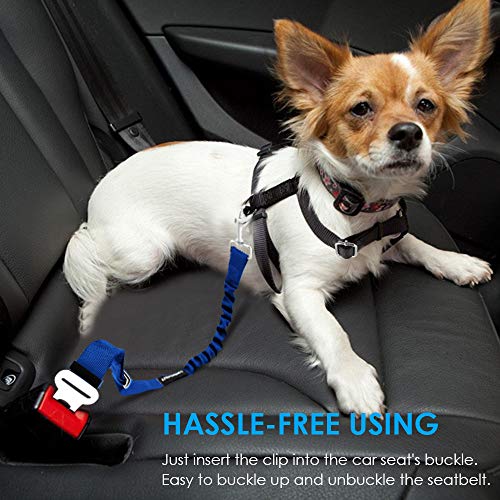 image for URPOWER 2 Pack Dog Seat Belt, Retractable Dog Car Harness Adjustable P