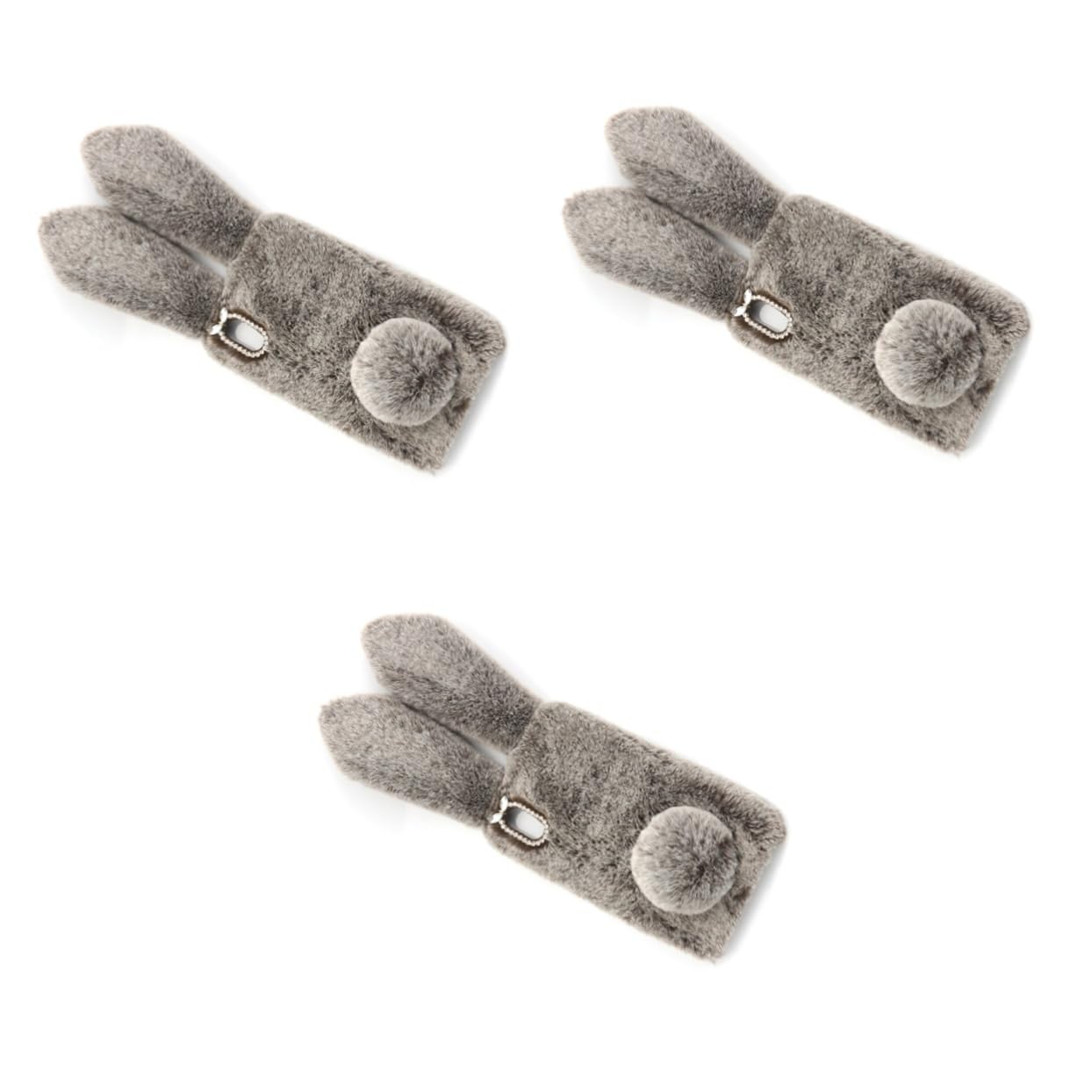 Mikikit 3stücke Mobile Plüsch-hülle Für Kuscheliger -Kaninchen-handschutz Komfortabel Und Warm Für Herbst Und Winter Braun