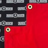 Custom Boxing Ring Canvas Cover – Heavy-Duty Non-Slip Fabric with Grommets, Reinforced Edges, and Hook-and-Loop Fasteners – Logo Printed for Training & Competition (Red, 18X18 Ft)