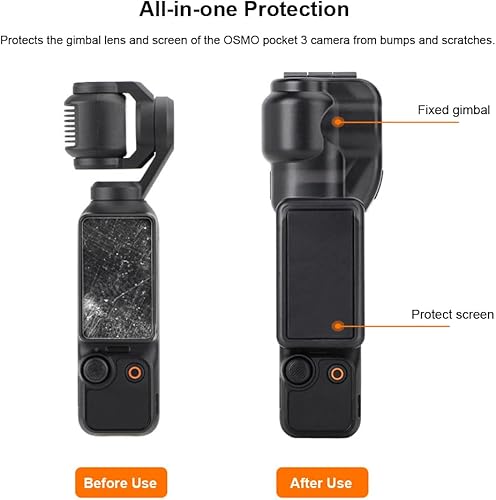 Miniatura 4 de OSMO Pocket 3 Funda protectora para DJI Osmo Pocket 3 Accesorios, Protector de cardán Flip Protector de pantalla de lente Bolsillo 3 Cubierta de