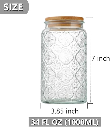 Miniatura 2 de ANSQU Tarro de vidrio de 34OZ (Begonia redonda, 2)