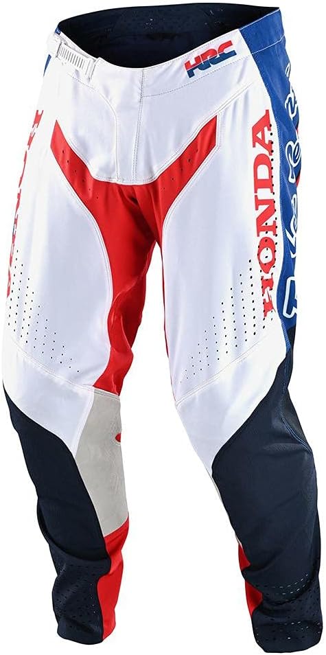 SE PRO Honda Quattro Pant, Offroad Motocross Dirt Bike Pants, Mens, White/Blue, 34