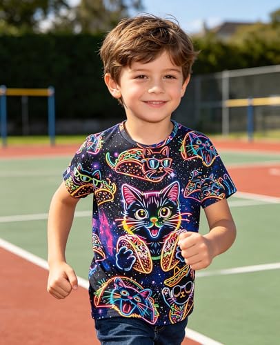 Image of uideazone Tshirts for Boys Kids Short Sleeve T-Shirt 3D Graphic Tee Shirts Tops Clothes 4-16 Years