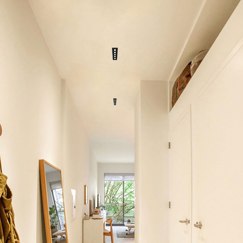 Jadssox Schwarze Deckenleuchte, LED-Einbaustrahler, quadratisch, Unterputz-Akzentstrahler, lineare Richtstrahler, Flurlampen für den Innenbereich, für Wohnzimmer, Büro