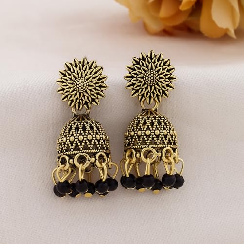 Image of Jhumkas for women traditional Earrings For Women sun flower Design Traditional Drop Jhumke For Women Girls Love Gifts 12 Pair of Earrings.