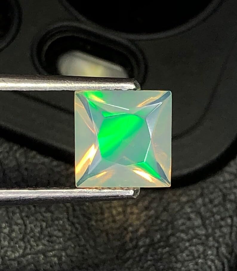 Opale de feu éthiopienne blanche 10mm, cadeau de naissance pour octobre - 6