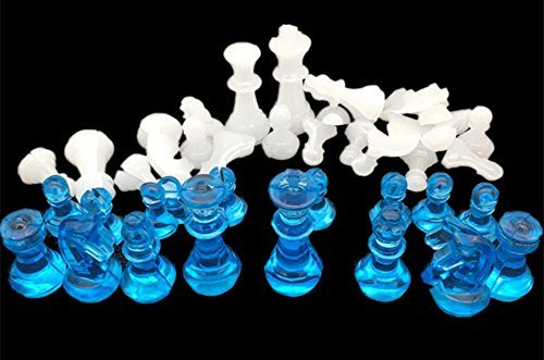 Resin Casting Molds Set by Garloy,2Pcs 3D Chess Clear Silicone Mold for Making Polymer Clay, Crafting, Resin Epoxy - Thumbnail 2