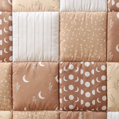 Image of The Peanutshell Crib Bedding Set for Girls or Boys, Boho Celestial Nursery Decor, Gender Neutral Baby Bedding, 3pc Moon, Sun, Stars