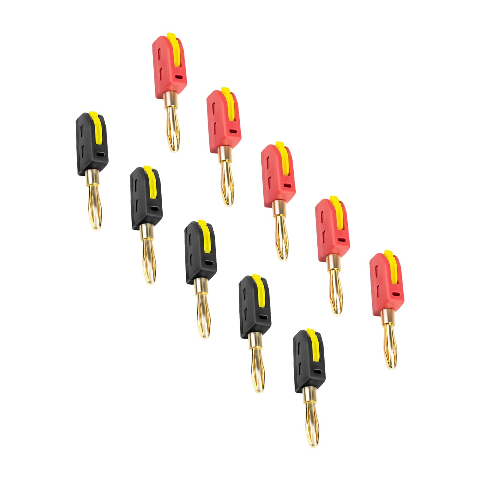 Xuqizzpp 5 Black 5 Red Of 10 Easy Installing 4Mm Banana Plugs 4Mm Plug 32A High Current Connectors Without Soldering Require Solderless Plug