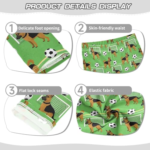 Cute Dogs Football Footbal Girls Leggings Soft Comfortable Athletic Leggings Dancing Pants for 4-10 Years3