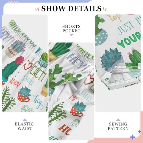 ZZXXB Cacti Hugs Boys Long Pants Soft Trousers Elastic Waist Kids Lounge Bottoms with Pockets S-XL4