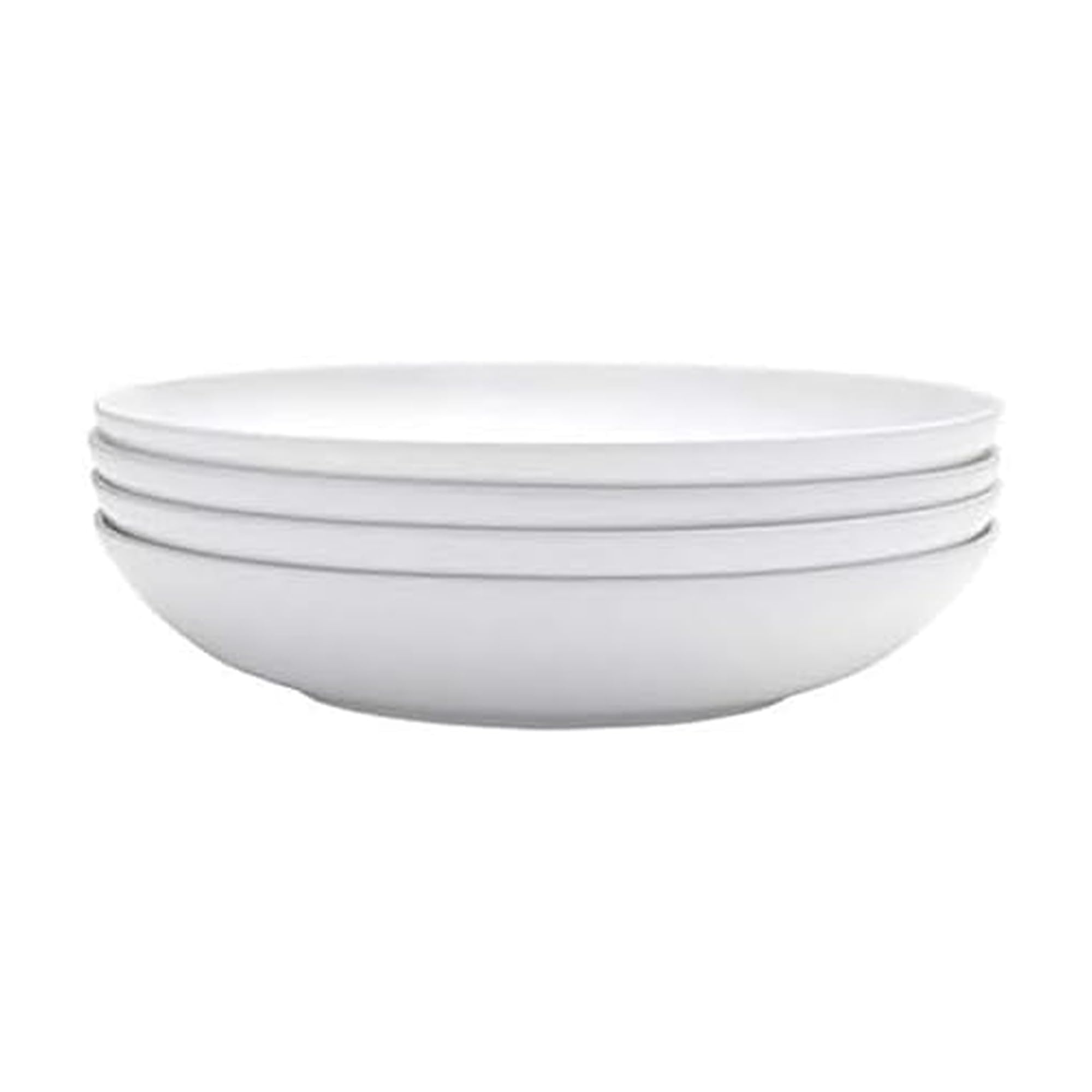 MikasaDelray Bone China Pasta Bowls Set of 4, 9 Inch White Serving Bowls for Pasta, Salad, Soup, Lightweight and Durable Dinnerware