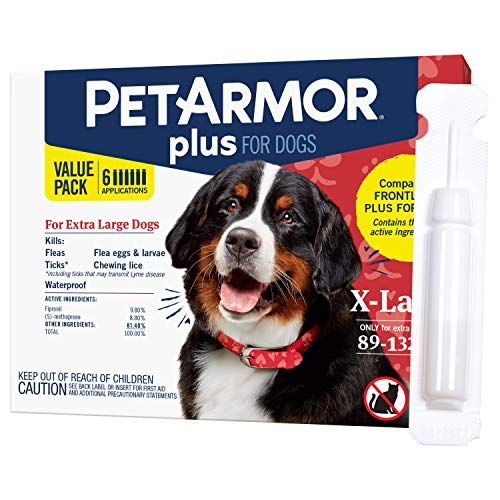 Petarmor Plus Flea And Tick Prevention For Dogs, Dog Flea And Tick Treatment, Waterproof Topical, Fast Acting, X-Large Dogs (89-132 Lbs), 6 Doses #TOP7