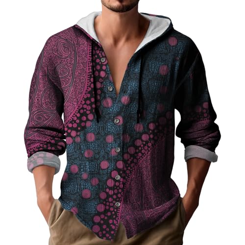 Fashion Vintage Men Hoodies Pullover with Drawstring Baggy Graphic Hoodies Western Streetwear Hawaiian sweatshirt