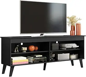 Rack para Tv até 65 Polegadas com Pés Preto Turim Madesa