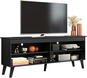 Rack para Tv até 65 Polegadas com Pés Preto Turim Madesa