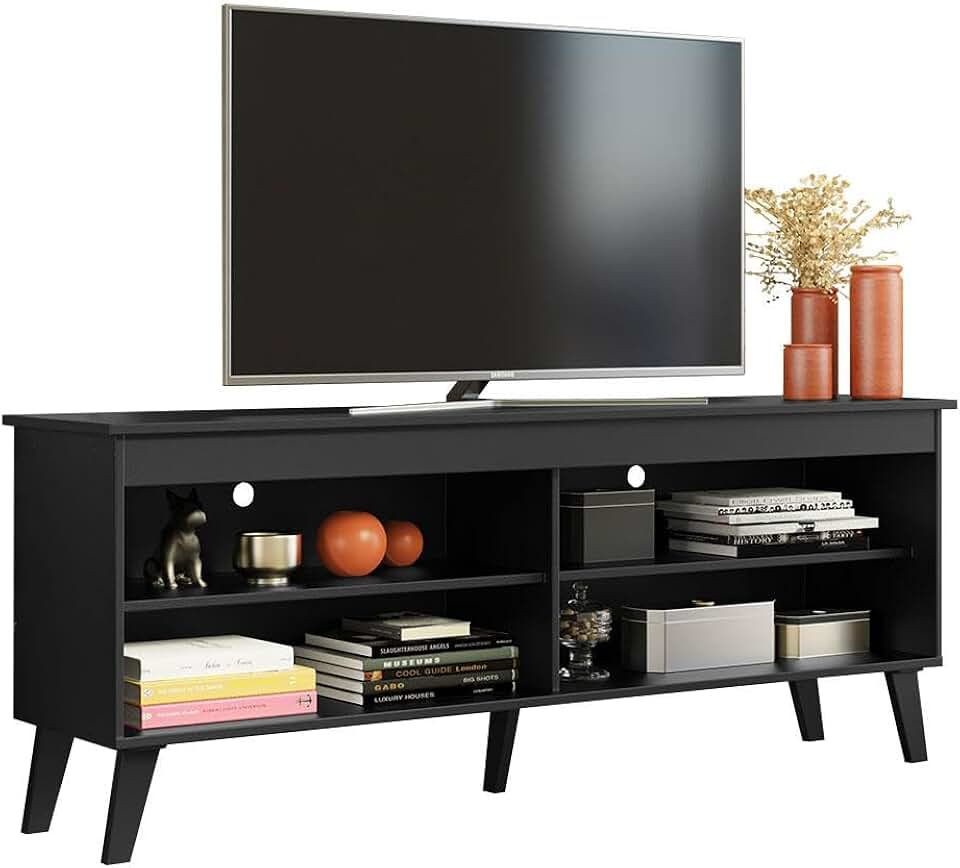 Rack para Tv até 65 Polegadas com Pés Preto Turim Madesa