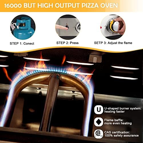 Vicluke 12" Propane Gas Pizza Oven, CSA Approved Portable Pizza Oven