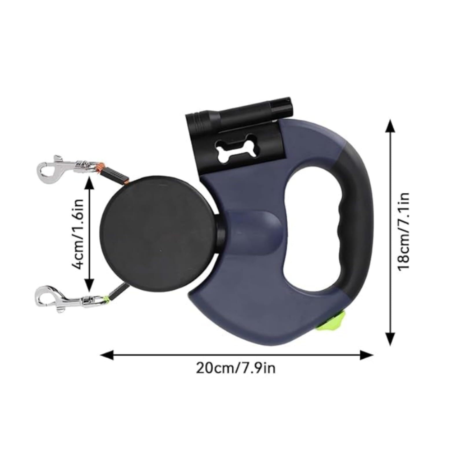 Laisse for Chien rétractable à Double tête, Anti-emmêlement 360°, Commande Un Bouton for la Casse et Le Verrouillage