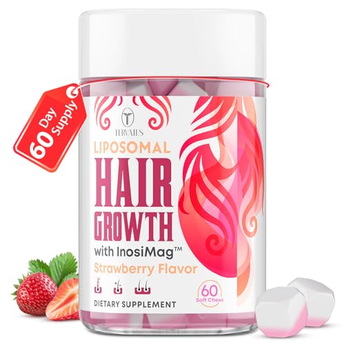 Tervaies Liposomal Hair Growth Soft Chews – High Potency Hair Growth Vitamins for Women & Men with Biotin, InosiMag Complex, Collagen, Zinc - Strong Hair Skin Nails Vitamins, 60 Count