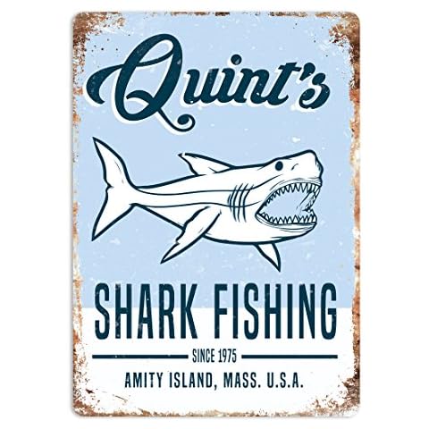 wtf Quints Shark Fishing - Sticky-Pads - Metal Wall Sign Plaque Art Inspirational Cover