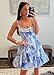 Fulbymu Scoop Neck Floral Pink Homecoming Dresses Short Spaghetti Straps Chiffon Graduation Party Gown 4