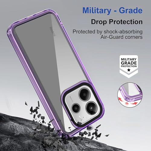 Image of Zapcase Back Case Cover for Mi Redmi Note 14 5G | Compatible for Mi Redmi Note 14 5G Back Cover | Case Cover with Camera Protection | (TPU + PC | Translucent Purple)