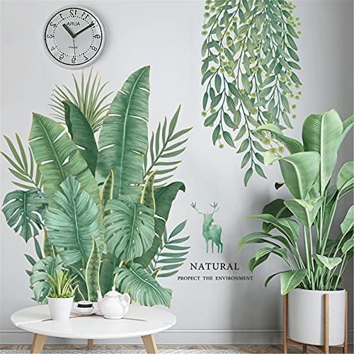 Vinilo decorativo de hoja tropical colgante verde miniatura 3