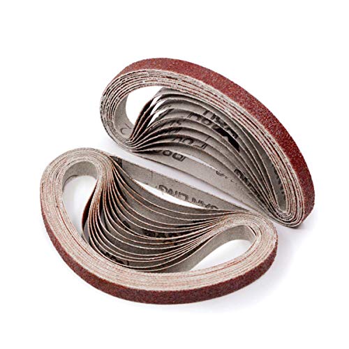 3/8 x 13 Sanding Belt,40 Grit Aluminum Oxide Sanding Belts, Belt Sander Paper for 3/8x13 Inch Mini Belt Sander, 24 Pack(3/8x13in,40 Grit)