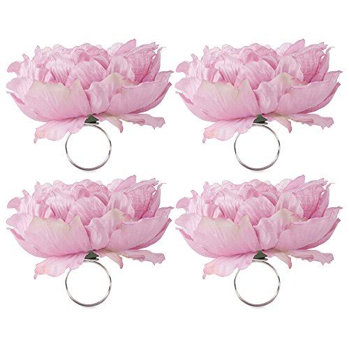 DII Z01919 Napkin Rings for Family Dinners, Weddings, Outdoor Parties or Everyday Use-Peony