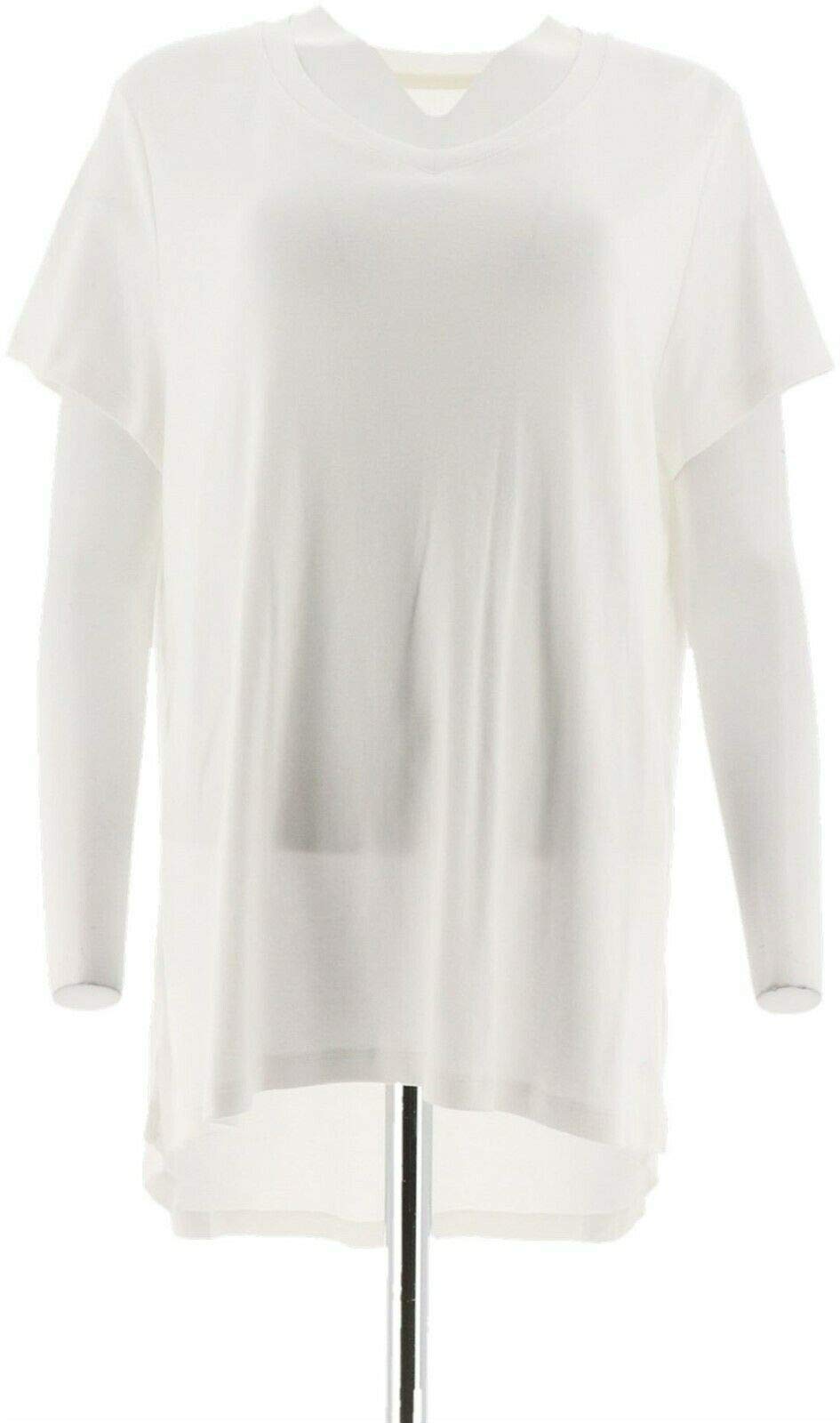 Isaac Mizrahi Essentials V-Neck Short SLV Top A286116