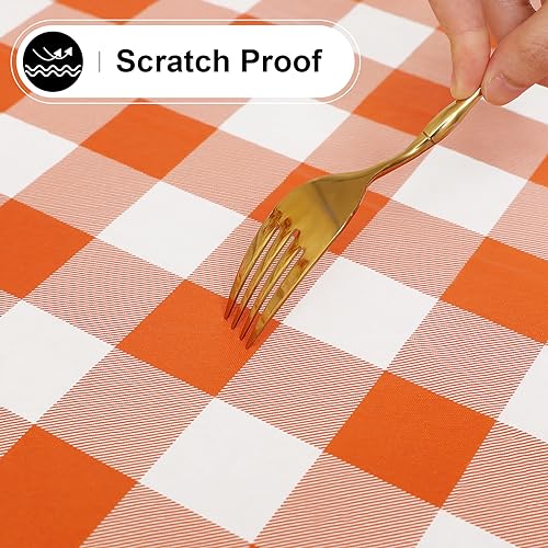 Image of misaya Round Waterproof Vinyl Table Cloth, Flannel Backed Tablecloth