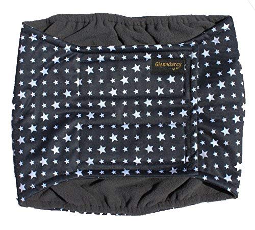 Glenndarcy Male Dog Belly Band - Marking - Blue Stars XL Band & 2 Washable Pads