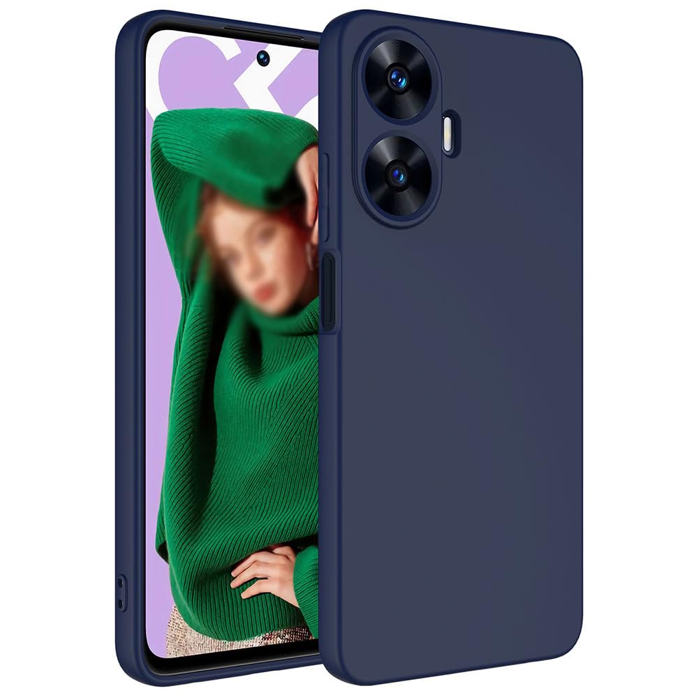Zore Realme ile uyumlu C55 Kılıf Zore Mara Lansman Kapak Lacivert